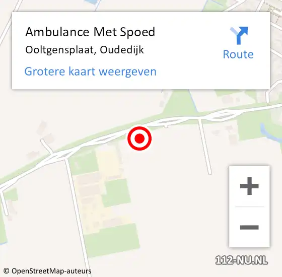 Locatie op kaart van de 112 melding: Ambulance Met Spoed Naar Ooltgensplaat, Oudedijk op 3 augustus 2023 08:35