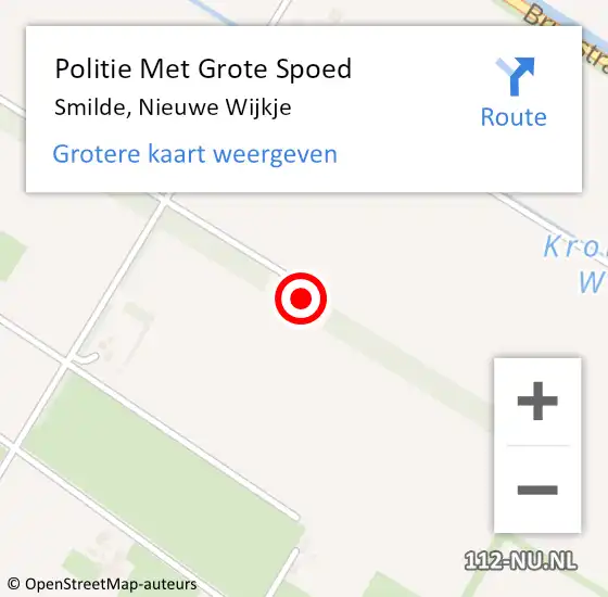 Locatie op kaart van de 112 melding: Politie Met Grote Spoed Naar Smilde, Nieuwe Wijkje op 3 augustus 2023 09:29