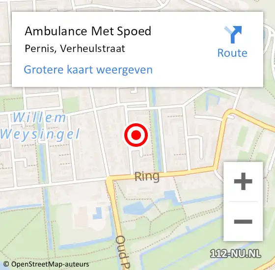 Locatie op kaart van de 112 melding: Ambulance Met Spoed Naar Pernis, Verheulstraat op 3 augustus 2023 09:37