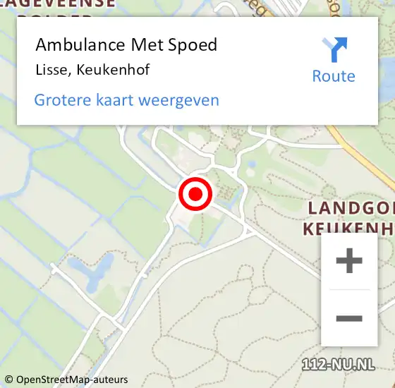 Locatie op kaart van de 112 melding: Ambulance Met Spoed Naar Lisse, Keukenhof op 3 augustus 2023 10:06