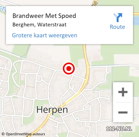 Locatie op kaart van de 112 melding: Brandweer Met Spoed Naar Berghem, Waterstraat op 3 augustus 2023 10:16