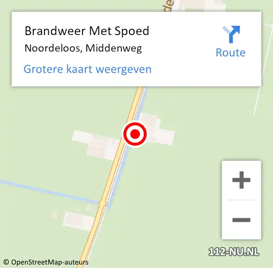 Locatie op kaart van de 112 melding: Brandweer Met Spoed Naar Noordeloos, Middenweg op 3 augustus 2023 10:25