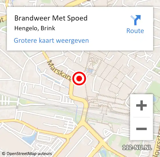 Locatie op kaart van de 112 melding: Brandweer Met Spoed Naar Hengelo, Brink op 3 augustus 2023 10:55