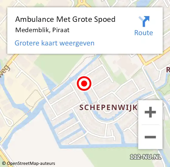 Locatie op kaart van de 112 melding: Ambulance Met Grote Spoed Naar Medemblik, Piraat op 3 augustus 2023 10:57