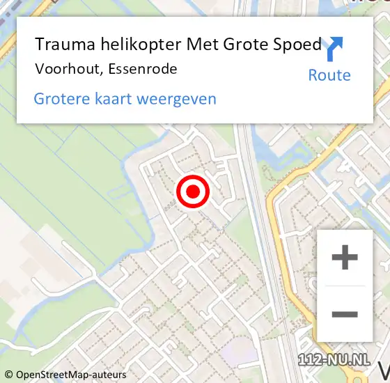Locatie op kaart van de 112 melding: Trauma helikopter Met Grote Spoed Naar Voorhout, Essenrode op 3 augustus 2023 13:42