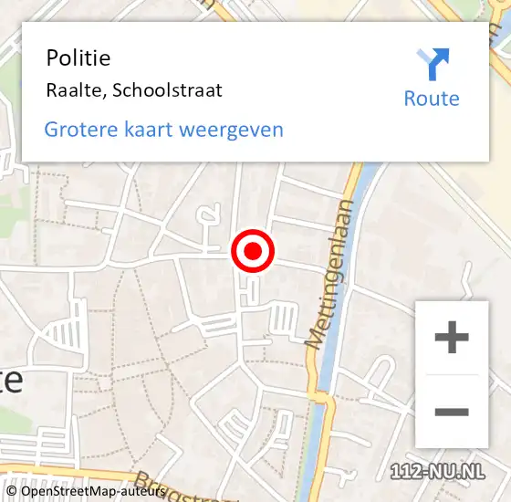 Locatie op kaart van de 112 melding: Politie Raalte, Schoolstraat op 3 augustus 2023 13:47