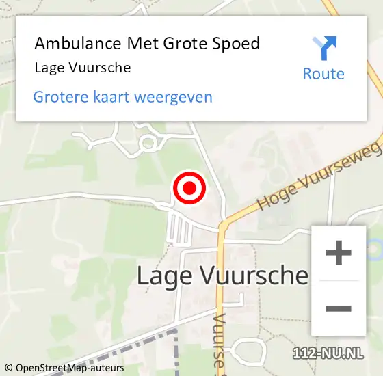 Locatie op kaart van de 112 melding: Ambulance Met Grote Spoed Naar Lage Vuursche op 3 augustus 2023 13:50