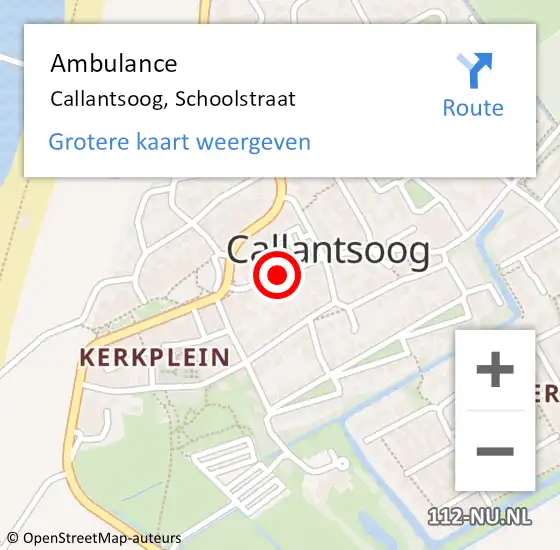 Locatie op kaart van de 112 melding: Ambulance Callantsoog, Schoolstraat op 3 augustus 2023 14:28