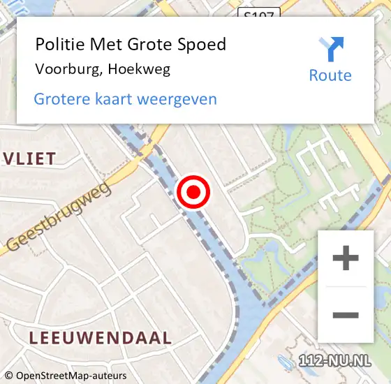 Locatie op kaart van de 112 melding: Politie Met Grote Spoed Naar Voorburg, Hoekweg op 3 augustus 2023 17:36