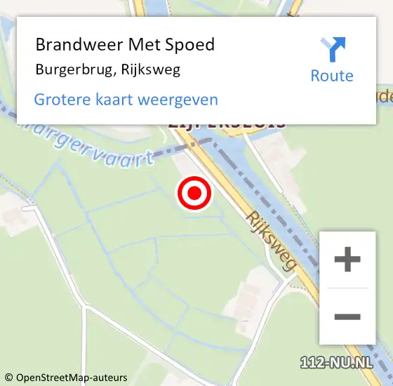 Locatie op kaart van de 112 melding: Brandweer Met Spoed Naar Burgerbrug, Rijksweg op 3 september 2014 19:34