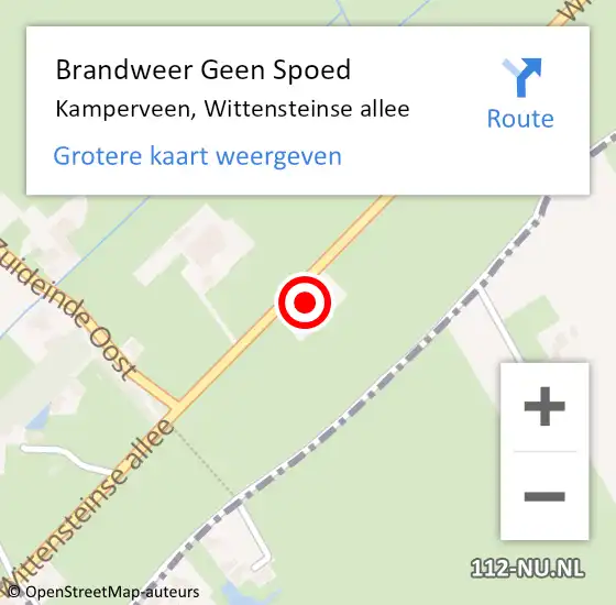 Locatie op kaart van de 112 melding: Brandweer Geen Spoed Naar Kamperveen, Wittensteinse allee op 3 augustus 2023 18:10