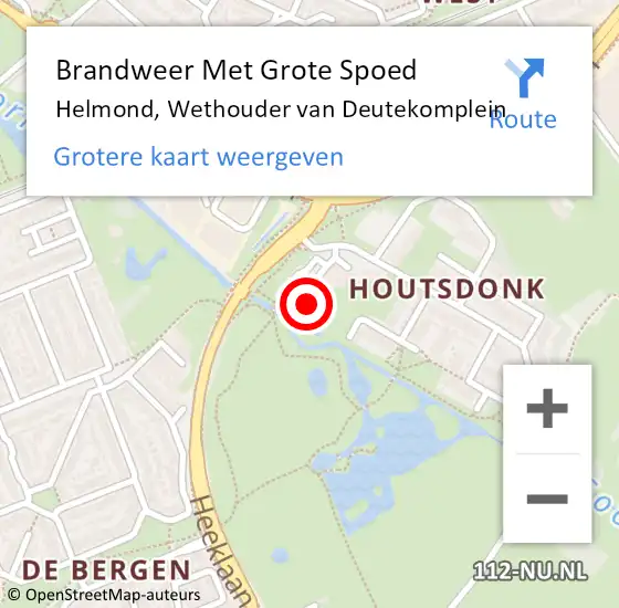 Locatie op kaart van de 112 melding: Brandweer Met Grote Spoed Naar Helmond, Wethouder van Deutekomplein op 3 augustus 2023 18:38