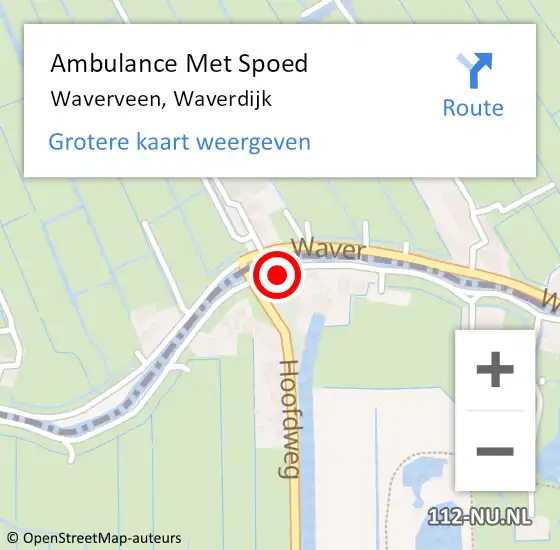 Locatie op kaart van de 112 melding: Ambulance Met Spoed Naar Waverveen, Waverdijk op 3 augustus 2023 20:13