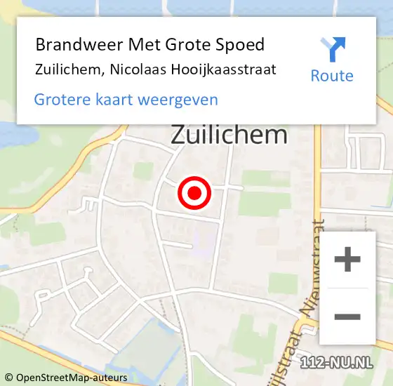 Locatie op kaart van de 112 melding: Brandweer Met Grote Spoed Naar Zuilichem, Nicolaas Hooijkaasstraat op 3 augustus 2023 21:33