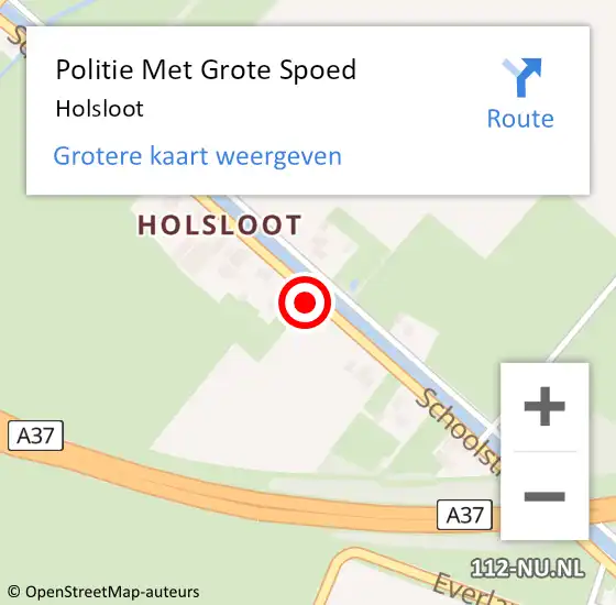 Locatie op kaart van de 112 melding: Politie Met Grote Spoed Naar Holsloot op 4 augustus 2023 00:21