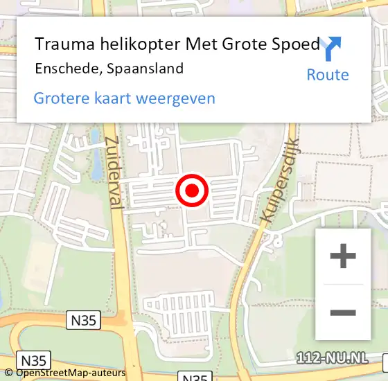 Locatie op kaart van de 112 melding: Trauma helikopter Met Grote Spoed Naar Enschede, Spaansland op 4 augustus 2023 02:49