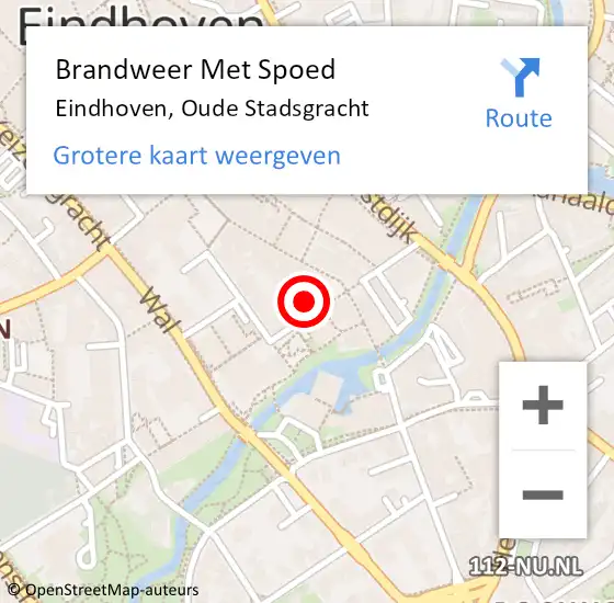 Locatie op kaart van de 112 melding: Brandweer Met Spoed Naar Eindhoven, Oude Stadsgracht op 4 augustus 2023 03:07