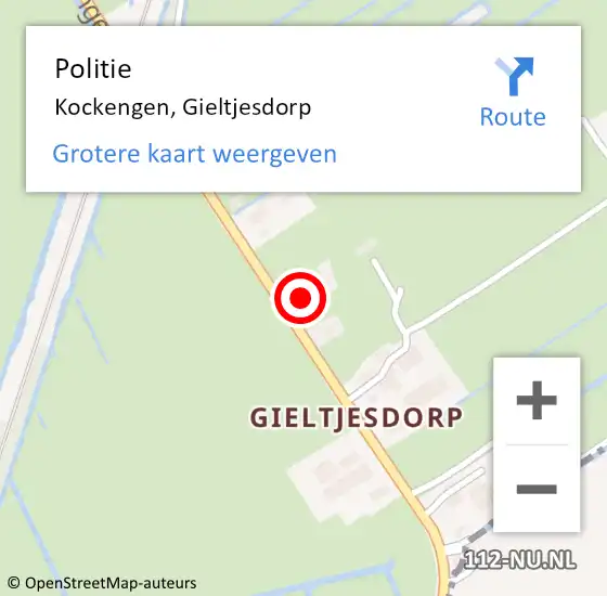 Locatie op kaart van de 112 melding: Politie Kockengen, Gieltjesdorp op 4 augustus 2023 03:42