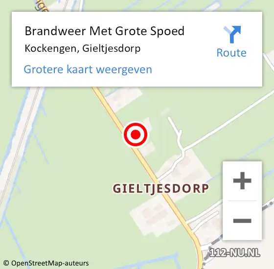 Locatie op kaart van de 112 melding: Brandweer Met Grote Spoed Naar Kockengen, Gieltjesdorp op 4 augustus 2023 03:44