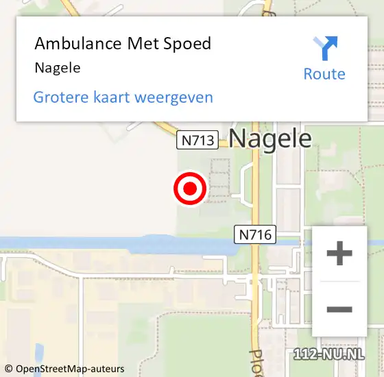 Locatie op kaart van de 112 melding: Ambulance Met Spoed Naar Nagele op 4 augustus 2023 04:59