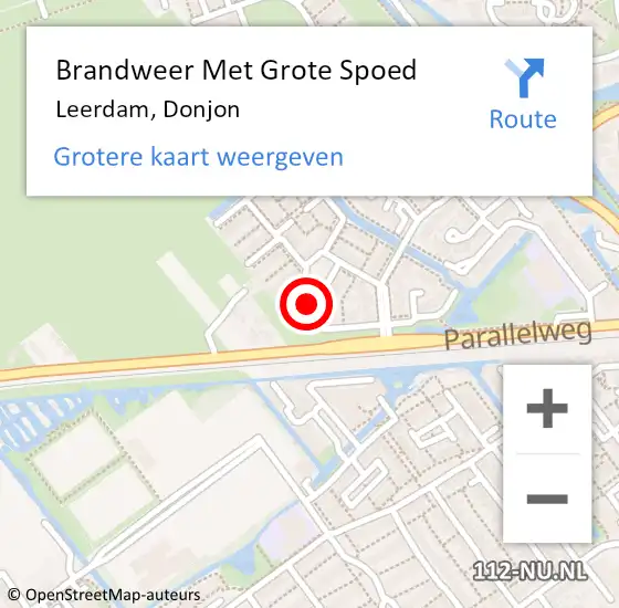 Locatie op kaart van de 112 melding: Brandweer Met Grote Spoed Naar Leerdam, Donjon op 4 augustus 2023 05:52