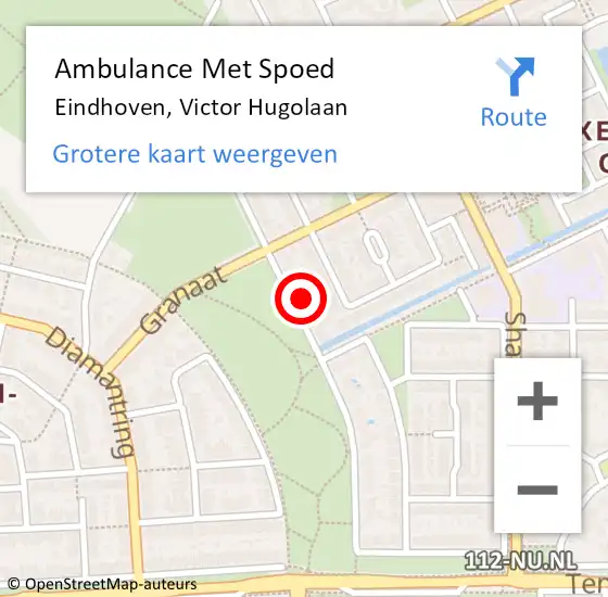 Locatie op kaart van de 112 melding: Ambulance Met Spoed Naar Eindhoven, Victor Hugolaan op 3 september 2014 20:20