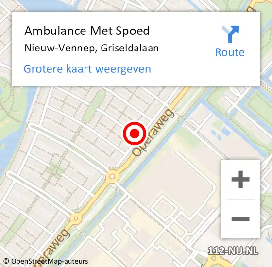 Locatie op kaart van de 112 melding: Ambulance Met Spoed Naar Nieuw-Vennep, Griseldalaan op 4 augustus 2023 09:08