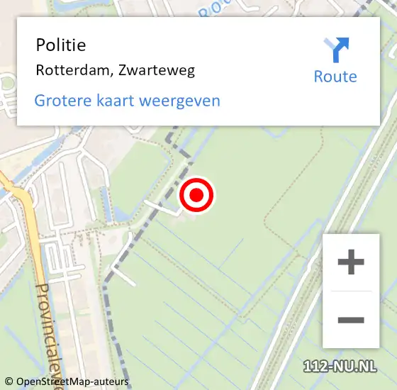Locatie op kaart van de 112 melding: Politie Rotterdam, Zwarteweg op 4 augustus 2023 11:09