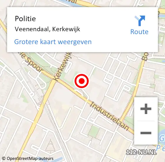 Locatie op kaart van de 112 melding: Politie Veenendaal, Kerkewijk op 4 augustus 2023 11:41