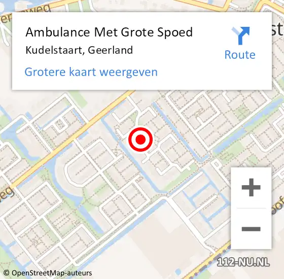 Locatie op kaart van de 112 melding: Ambulance Met Grote Spoed Naar Kudelstaart, Geerland op 4 augustus 2023 12:29