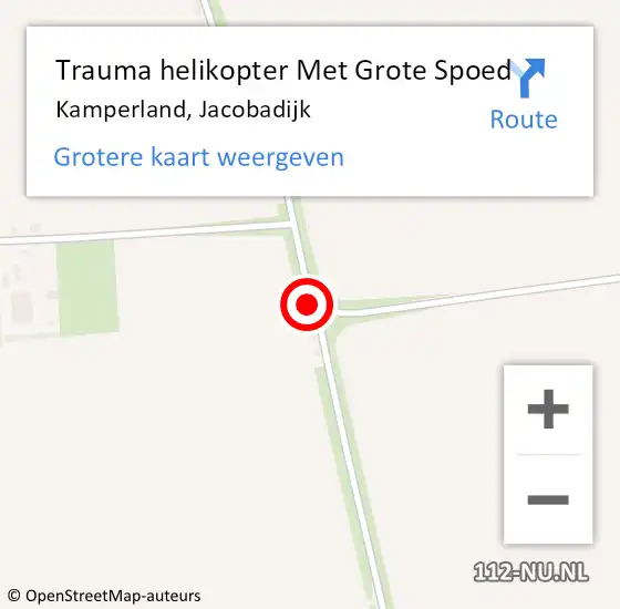 Locatie op kaart van de 112 melding: Trauma helikopter Met Grote Spoed Naar Kamperland, Jacobadijk op 4 augustus 2023 14:37