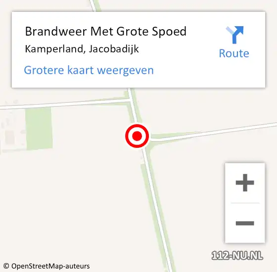 Locatie op kaart van de 112 melding: Brandweer Met Grote Spoed Naar Kamperland, Jacobadijk op 4 augustus 2023 14:40