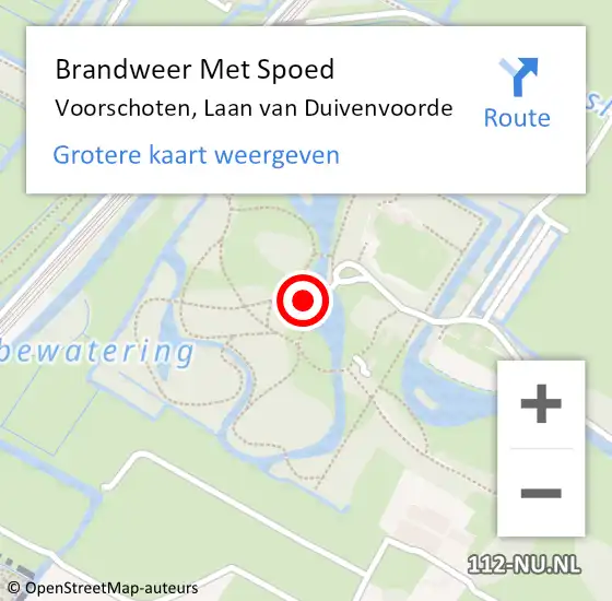 Locatie op kaart van de 112 melding: Brandweer Met Spoed Naar Voorschoten, Laan van Duivenvoorde op 4 augustus 2023 15:50