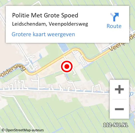 Locatie op kaart van de 112 melding: Politie Met Grote Spoed Naar Leidschendam, Veenpoldersweg op 4 augustus 2023 16:18