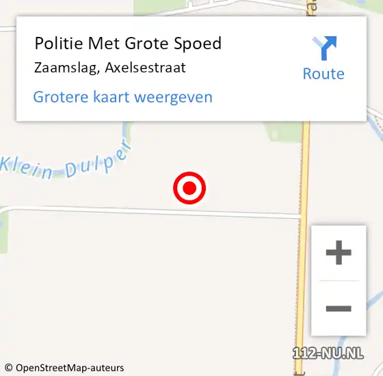 Locatie op kaart van de 112 melding: Politie Met Grote Spoed Naar Zaamslag, Axelsestraat op 4 augustus 2023 16:38