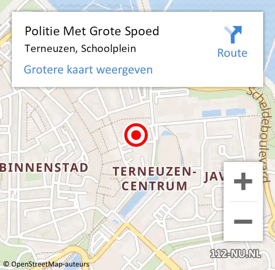 Locatie op kaart van de 112 melding: Politie Met Grote Spoed Naar Terneuzen, Schoolplein op 4 augustus 2023 17:18