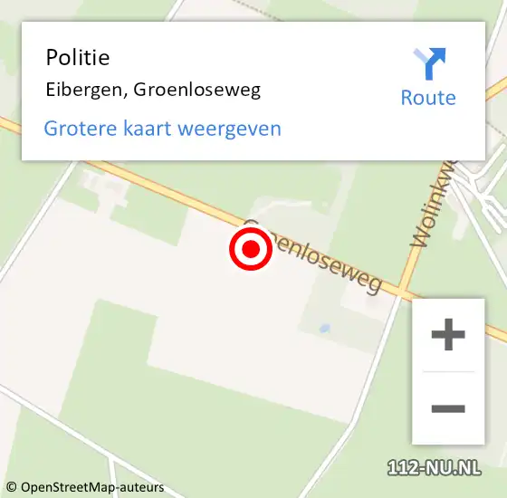 Locatie op kaart van de 112 melding: Politie Eibergen, Groenloseweg op 4 augustus 2023 17:20