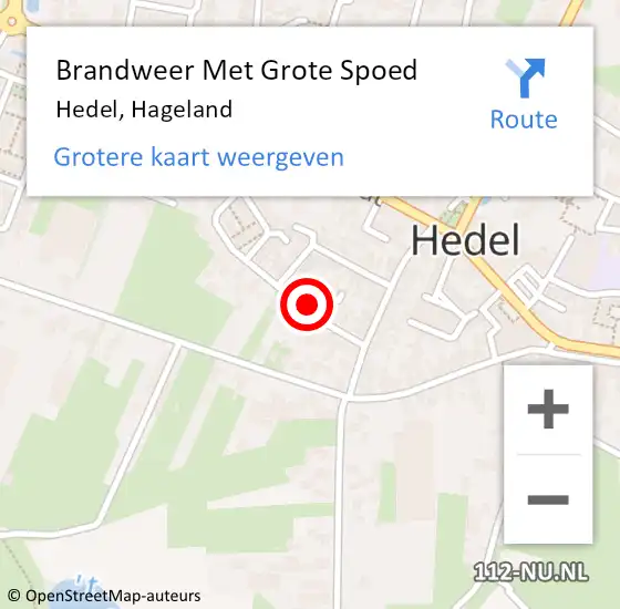 Locatie op kaart van de 112 melding: Brandweer Met Grote Spoed Naar Hedel, Hageland op 4 augustus 2023 19:14