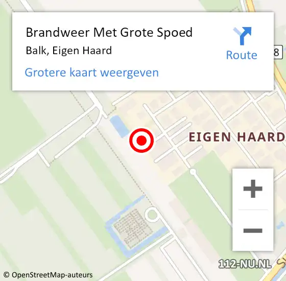 Locatie op kaart van de 112 melding: Brandweer Met Grote Spoed Naar Balk, Eigen Haard op 4 augustus 2023 20:23