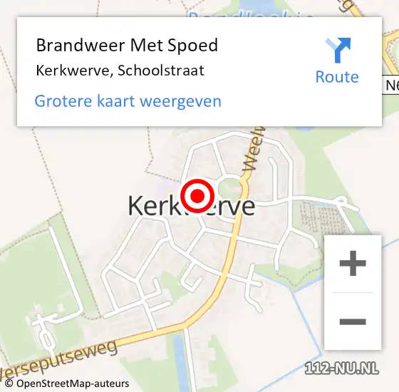 Locatie op kaart van de 112 melding: Brandweer Met Spoed Naar Kerkwerve, Schoolstraat op 4 augustus 2023 21:58