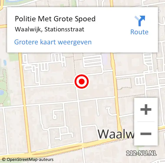 Locatie op kaart van de 112 melding: Politie Met Grote Spoed Naar Waalwijk, Stationsstraat op 4 augustus 2023 22:13