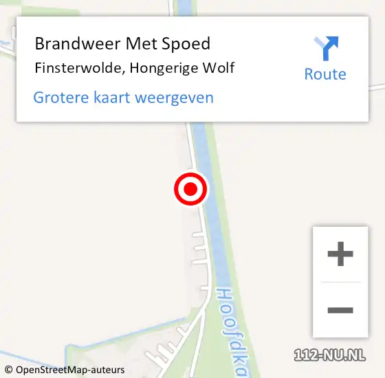 Locatie op kaart van de 112 melding: Brandweer Met Spoed Naar Finsterwolde, Hongerige Wolf op 4 augustus 2023 22:35