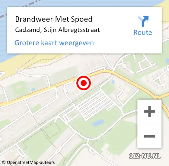 Locatie op kaart van de 112 melding: Brandweer Met Spoed Naar Cadzand, Stijn Albregtsstraat op 4 augustus 2023 22:39