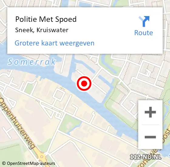 Locatie op kaart van de 112 melding: Politie Met Spoed Naar Sneek, Kruiswater op 4 augustus 2023 23:49