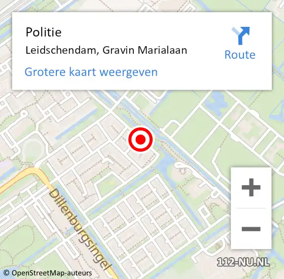 Locatie op kaart van de 112 melding: Politie Leidschendam, Gravin Marialaan op 3 september 2014 22:33