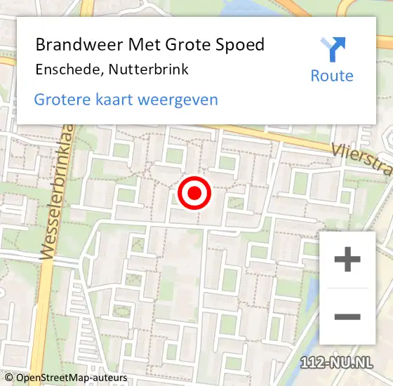 Locatie op kaart van de 112 melding: Brandweer Met Grote Spoed Naar Enschede, Nutterbrink op 5 augustus 2023 00:23