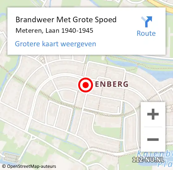 Locatie op kaart van de 112 melding: Brandweer Met Grote Spoed Naar Meteren, Laan 1940-1945 op 5 augustus 2023 01:55