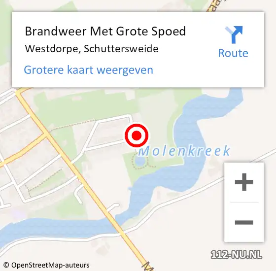 Locatie op kaart van de 112 melding: Brandweer Met Grote Spoed Naar Westdorpe, Schuttersweide op 5 augustus 2023 05:44