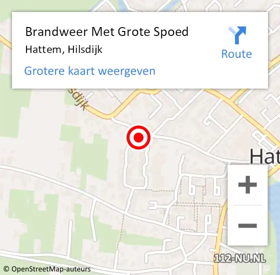 Locatie op kaart van de 112 melding: Brandweer Met Grote Spoed Naar Hattem, Hilsdijk op 5 augustus 2023 06:25