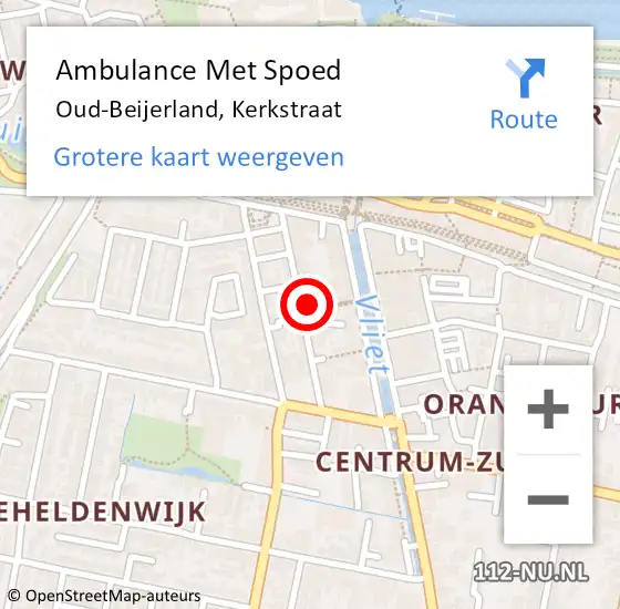 Locatie op kaart van de 112 melding: Ambulance Met Spoed Naar Oud-Beijerland, Kerkstraat op 5 augustus 2023 10:15